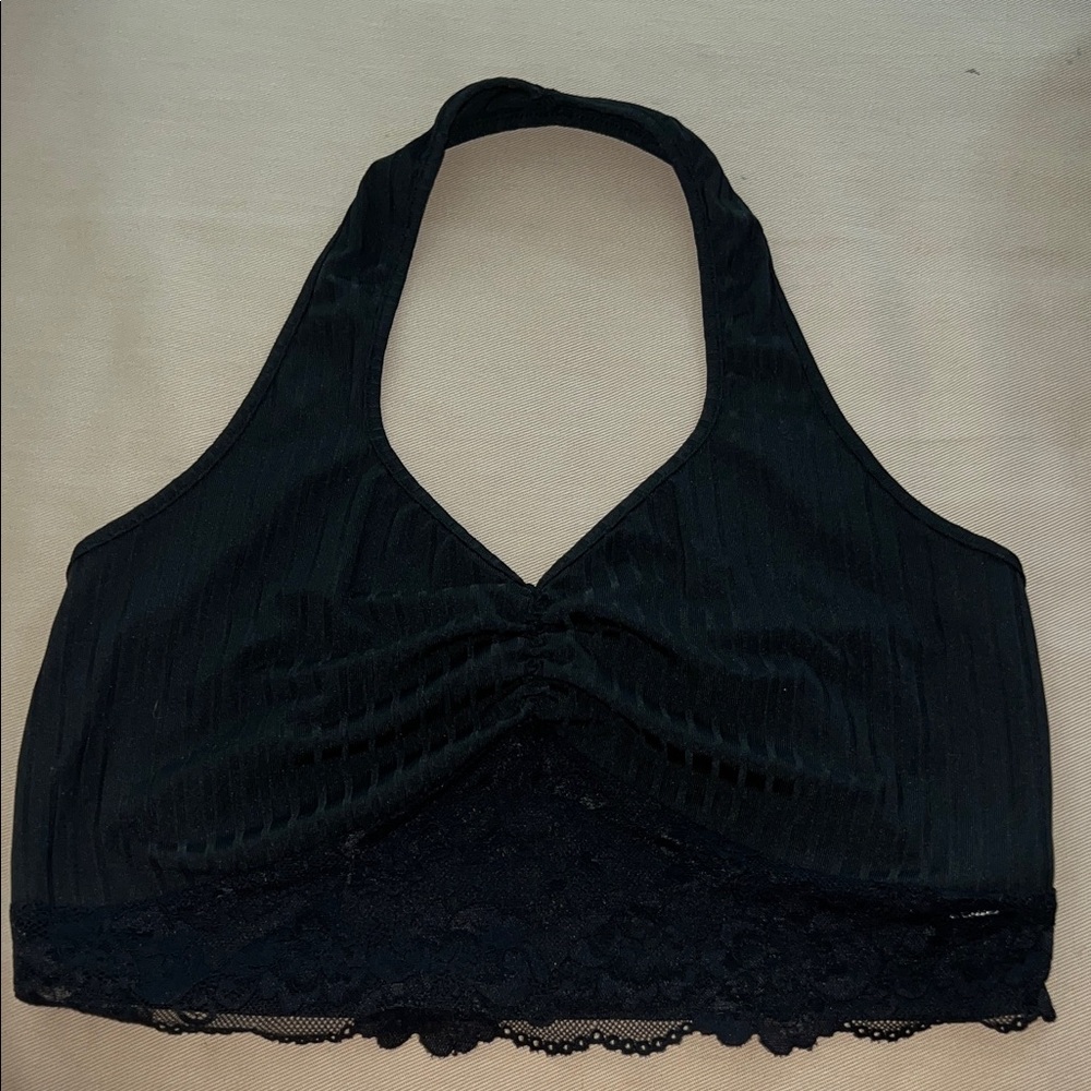 Black Lace Halter going out top